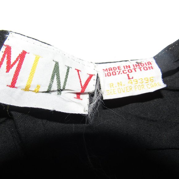 Vtg MLNY Christmas Vest Womens Lg Christmas Tree Button Up Black Retro Unique - Picture 6 of 7